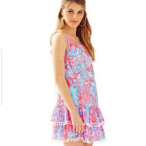 Lilly Pulitzer Natashia Scoop Neck Tank Dress Poms